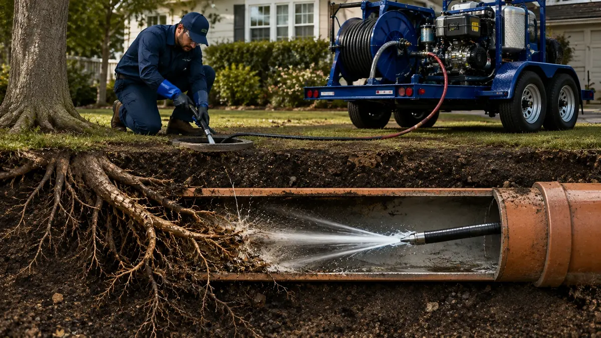 Tree Root Removal with Hydro Jetting in San Lorenzo